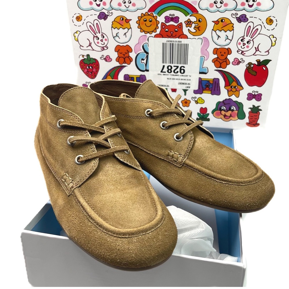 NEW‎ Anthropologie Jeffrey Campbell Lounge Flat Moccasins Camel Suede 8.5M $190
